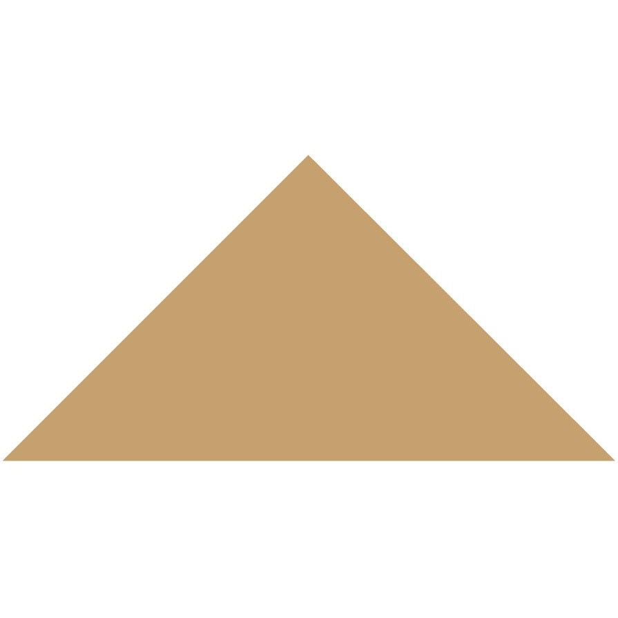 A solid tan victorian floor tile triangle measuring 149 x 106 x 106mm ideal for decorative flooring