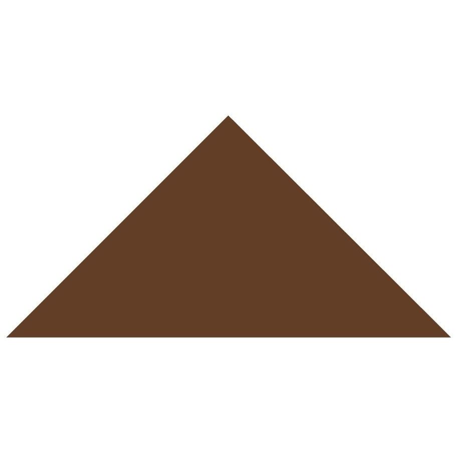 Solid brown triangular victorian floor tile measuring 149 x 106 x 106mm for decorative flooring