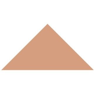 A solid peach-colored triangular victorian floor tile measuring 50 x 36 x 36mm for decorative flooring