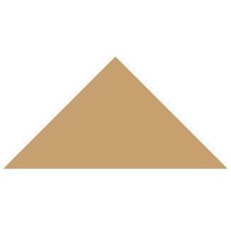 Solid tan victorian floor tile triangle in ceramic measuring 50 x 36 x 36mm for decorative flooring