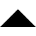 A solid black triangular victorian floor tile measuring 50 x 36 x 36mm suitable for decorative flooring