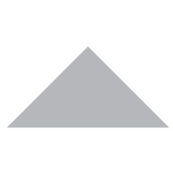 Victorian floor tile triangle in solid gray measuring 50 x 36 x 36mm for decorative flooring designs