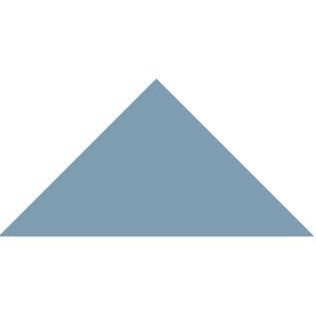 A solid light blue Victorian floor tile in a triangular shape measuring 50 x 36 x 36mm