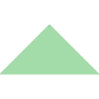 A solid light green victorian floor tile triangle color measuring 50 x 36 x 36mm for decorative flooring