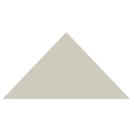A solid light beige Victorian floor tile triangle with a smooth uniform surface measuring 73 x 52 x 52mm