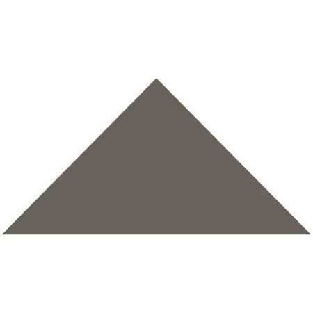 A solid matte finished dark gray triangular victorian floor tile measuring 73 x 52 x 52mm