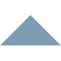 A solid light blue solid color Victorian floor tile triangle measuring 73 x 52 x 52mm