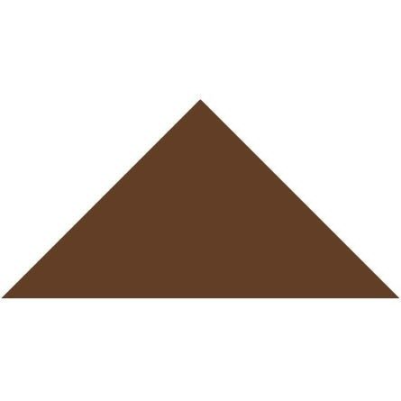 Solid brown Victorian floor tile in a triangular shape measuring 73 x 52 x 52mm