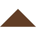 Solid brown Victorian floor tile in a triangular shape measuring 73 x 52 x 52mm