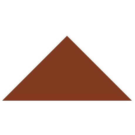 Solid brown Victorian floor tile in triangular shape measuring 73 x 52 x 52mm for decorative flooring