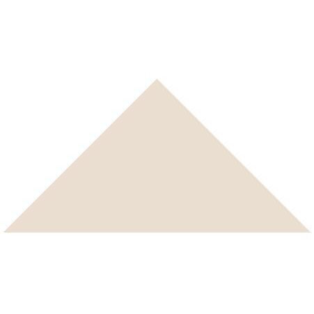 Beige triangular victorian floor tile with smooth matte finish measuring 73 x 52 x 52mm