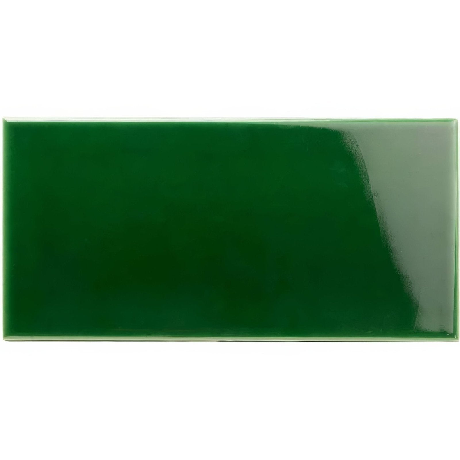Victorian green half tile glossy emerald green rectangular ceramic tile with smooth reflective surface