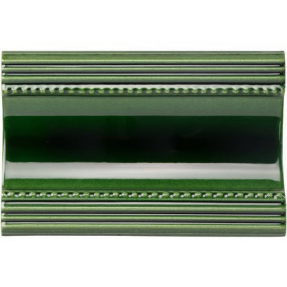 Victorian Green Plain Cornice Ceramic Wall Tile 152x75mm