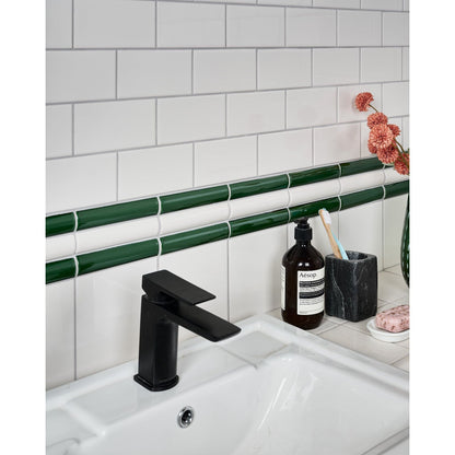 Victorian Style™ Wall Ceramic Olive Green Simple Beading Crackle Glaze 3x15cm - thumbnail 2