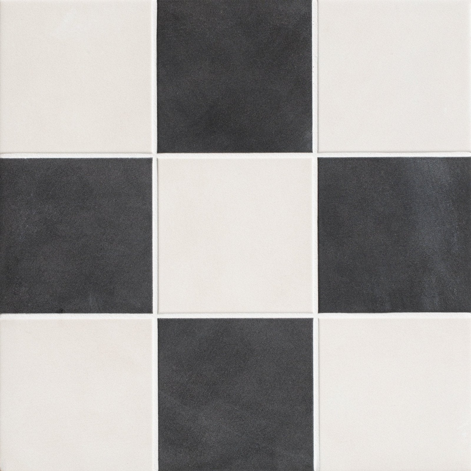 Victorian style porcelain chess mono b black and white checkered ceramic floor tiles with matte finish