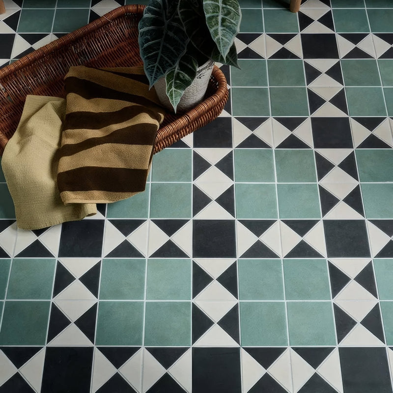 Victorian Style Porcelain Finchley Pattern Forest green