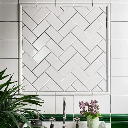 Victorian Style™ Wall Ceramic Antique White Metro Crackle Glaze