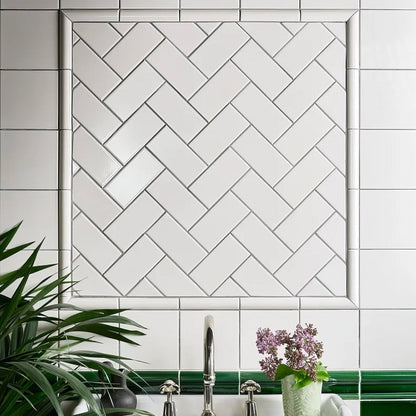 Victorian Style™ Wall Ceramic Antique White Metro Crackle Glaze