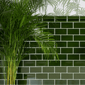 Deep green glossy subway tiles with white grout in victorian style wall ceramic olive green metro crackle glaze finish