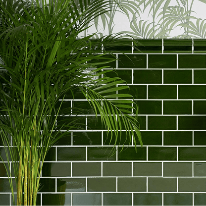 Victorian Style™ Wall Ceramic Olive Green Metro Crackle Glaze