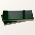Deep green rectangular ceramic tiles with a glossy reflective finish from victorian style wall ceramic olive green metro crackle glaze