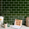 Victorian Style Wall Ceramic Olive Green Metro Crackle Glaze olive green metro tiles