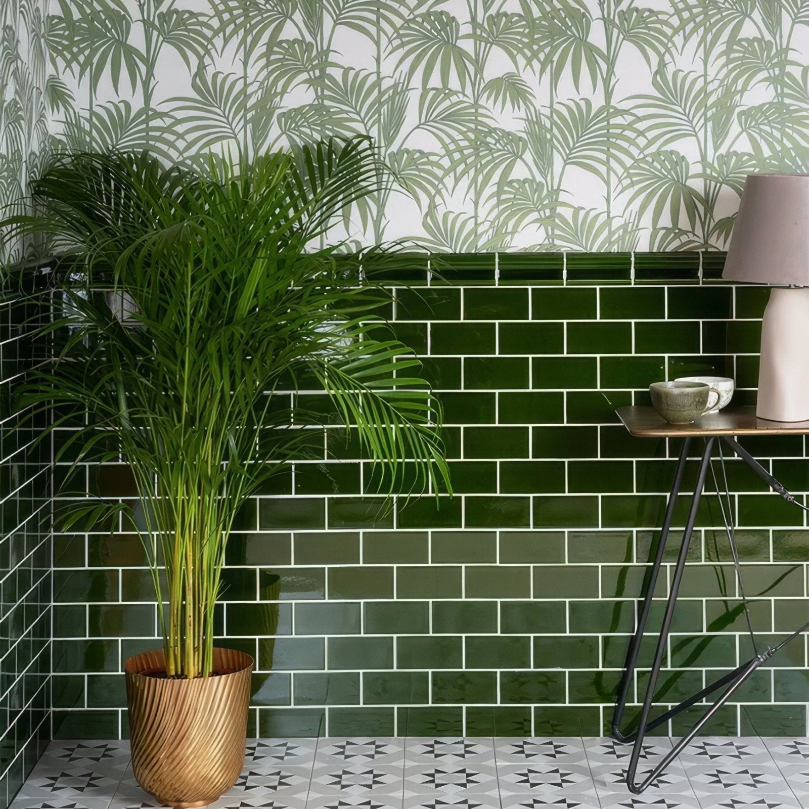 Victorian Style™ Wall Ceramic Olive Green Metro Crackle Glaze