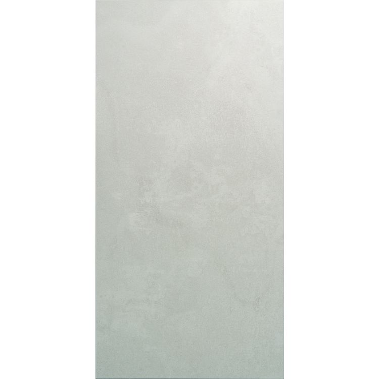 A sleek matte light gray rectangular tile with subtle veining and smooth surface view off white 60x30cm