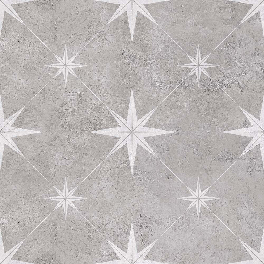 Vincent Grey Patterned Vitrified Ceramic 335x335mm – pattern detail