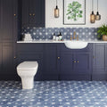 Vincent Navy Blue Patterned Vitrified Ceramic 335x335mm navy patterned tile