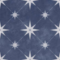 Vincent navy blue patterned vitrified ceramic tile 335x335mm with blue textured surface and white starburst diamond grid design