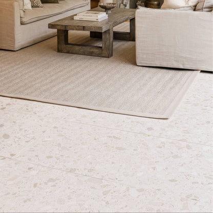 Beige rialto terrazzo san michele honed floor tiles with speckled natural stone texture for durable surfaces