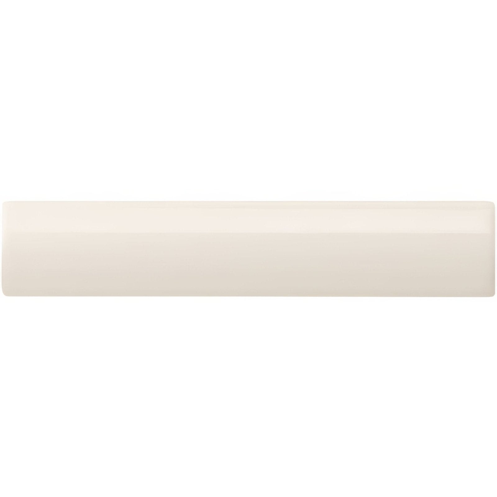 Cream-colored vintage white external corner trim ceramic serving platter with smooth glossy finish and rectangular shape