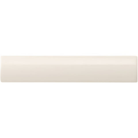 Cream-colored vintage white external corner trim ceramic serving platter with smooth glossy finish and rectangular shape
