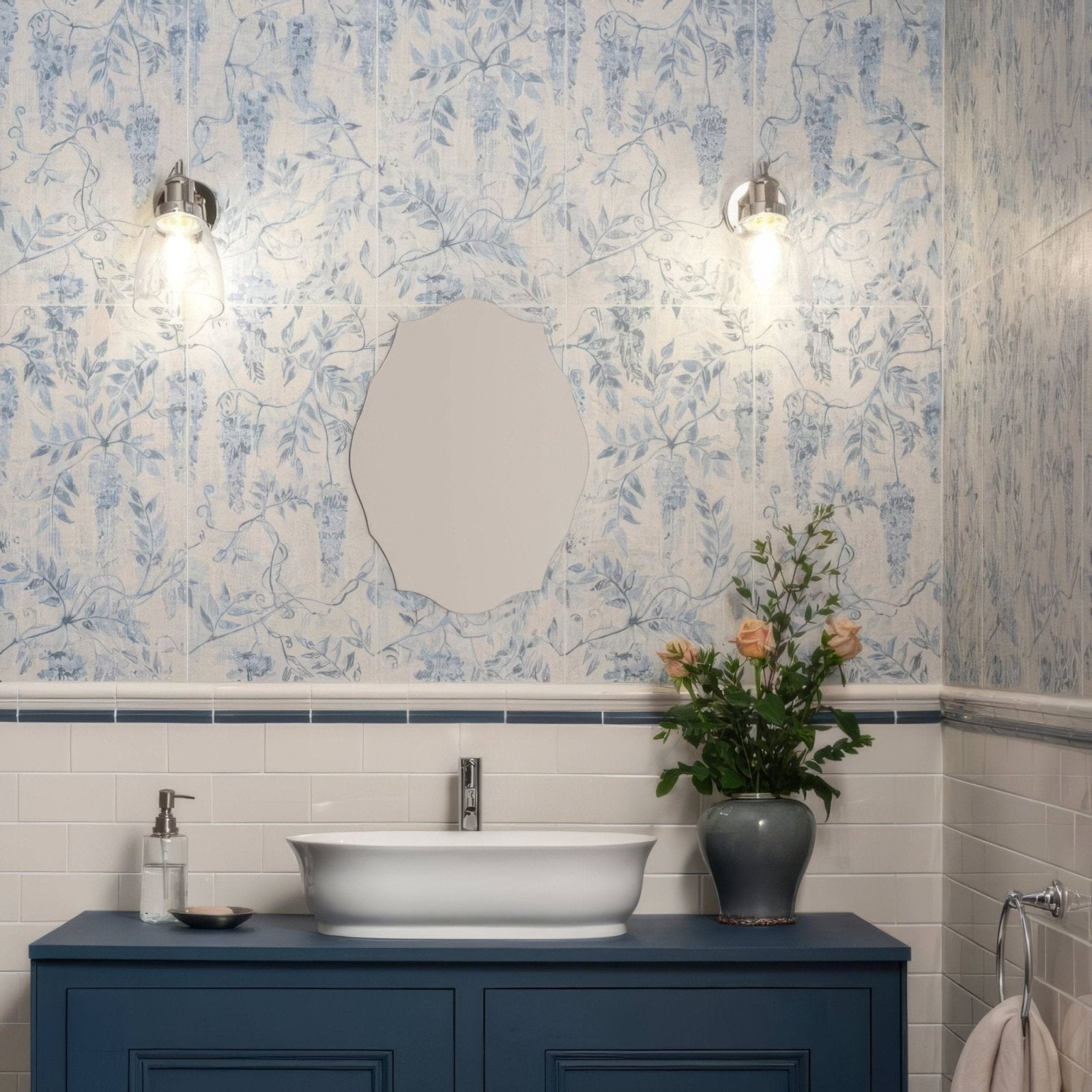 Vintage White Half Tile