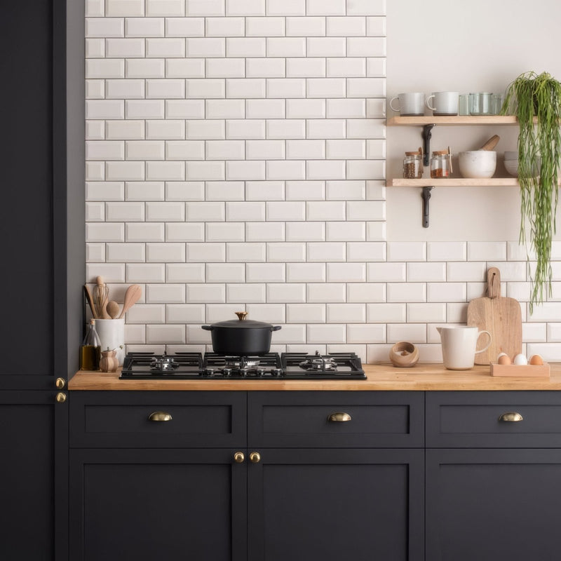 Vintage White Metro Bevelled Tile