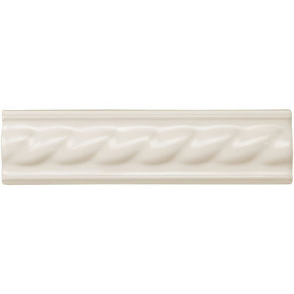 Vintage White Rope Moulding Ceramic Wall Tile 152x40mm