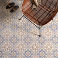 Vogue Light Blue/Stone on Chalk shown as flooring