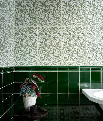 Silk Screen Ceramic Willow Cottage Spring Leaf - Hyperion Tiles