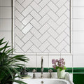 White herringbone subway tiles with glossy finish in victorian style wall ceramic antique white square crackle glaze design