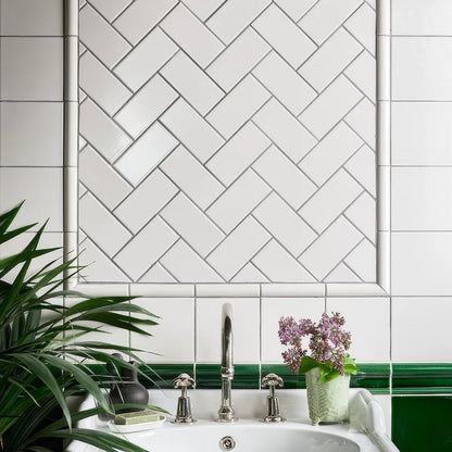 Wall Ceramic Antique White Square Crackle Glaze