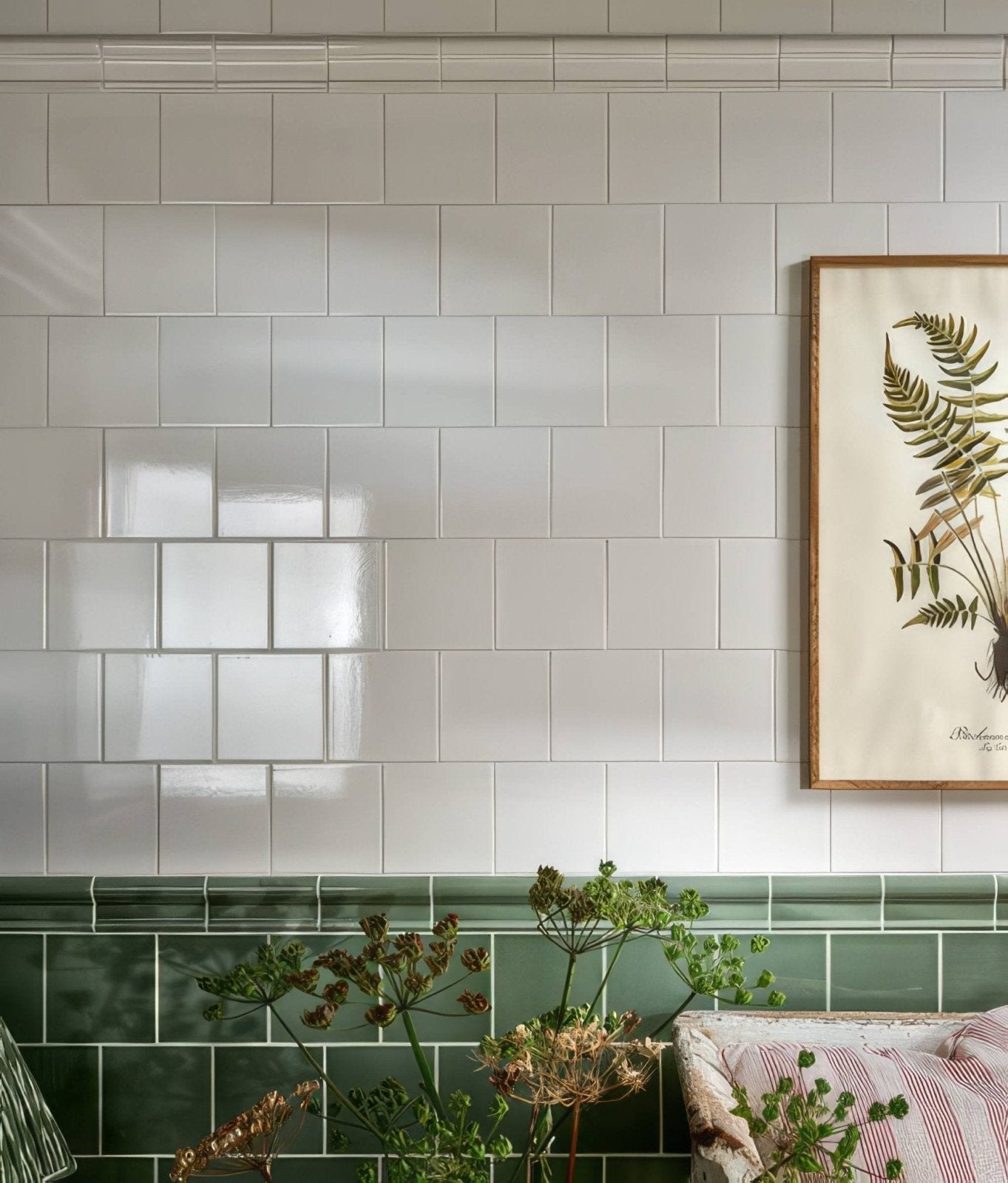 Wall Ceramic Cabbage Green Dado