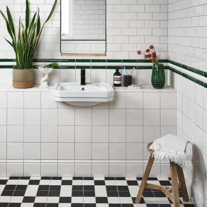 Wall Ceramic Cotton White Square Crackle Glaze