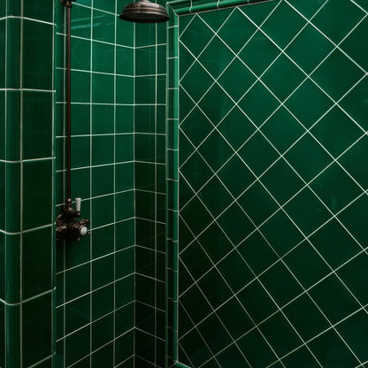 Wall Ceramic Emerald Green Square Crackle Glaze