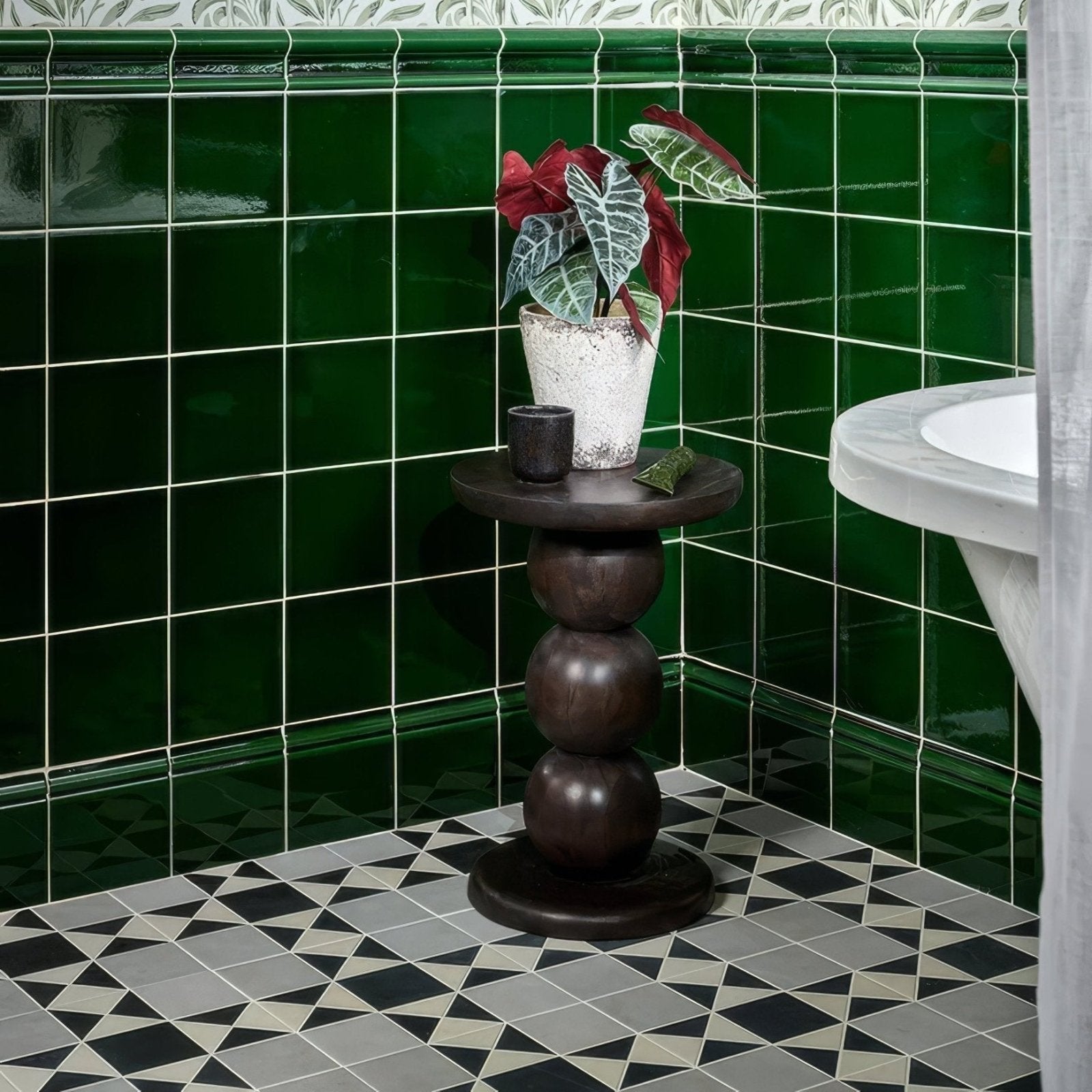 Wall Ceramic Olive Green Square Crackle Glaze