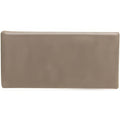Walnut half tile in sleek matte taupe with smooth edges and uniform color perfect for wall and floor use