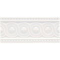 White ceramic tile waveney baroque with classic ornate design featuring repeating circular medallions and beaded borders