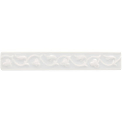 Waveney beaulieu white ceramic tile with embossed floral pattern for decorative wall use