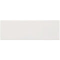 A sleek rectangular white ceramic brick tile waveney with a smooth glossy finish for interior wall use