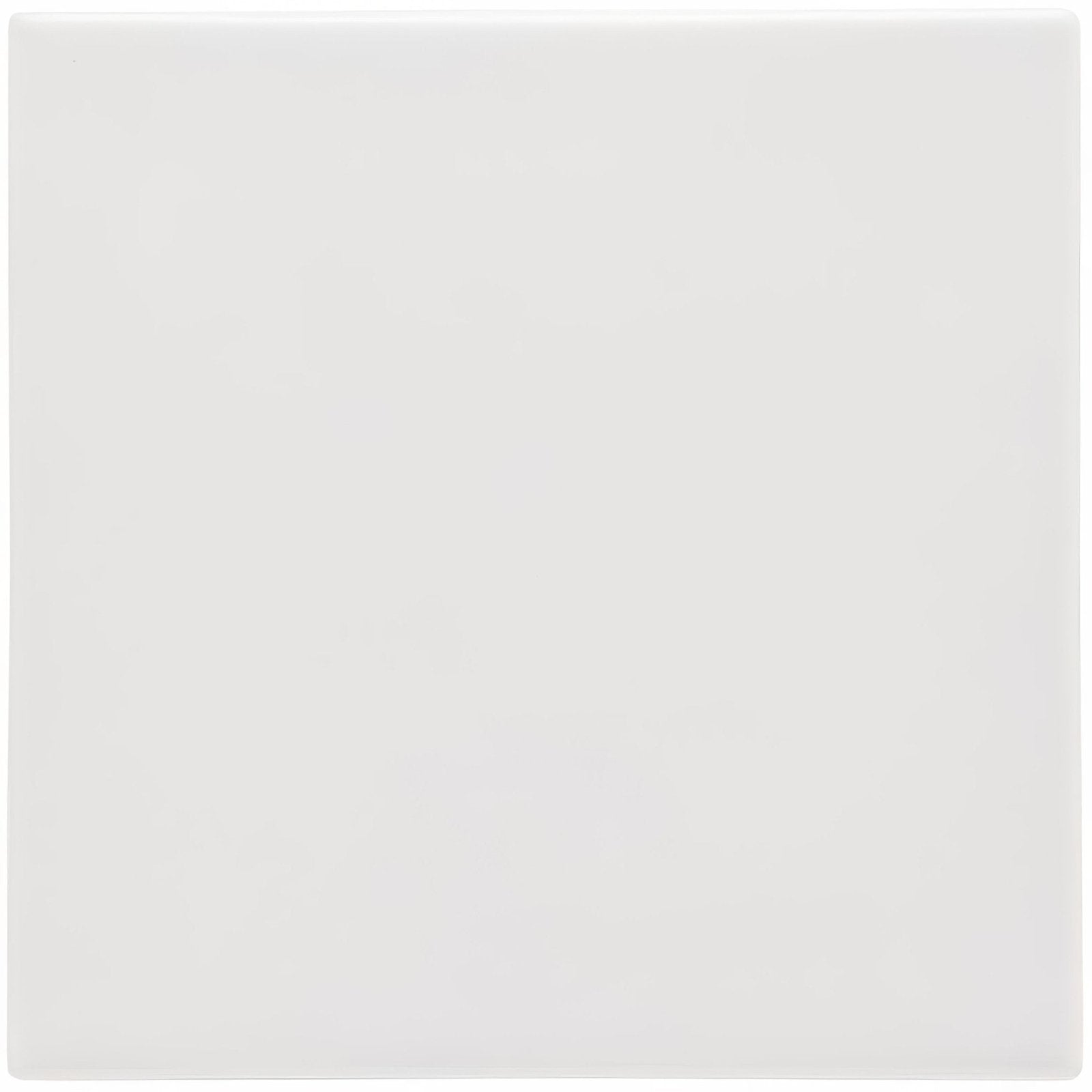 A sleek white square ceramic waveney field tile with a smooth glossy finish for wall or floor use